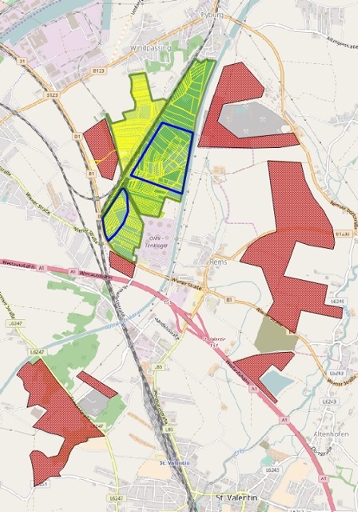 Karte Raader Wald und Kiesabbau